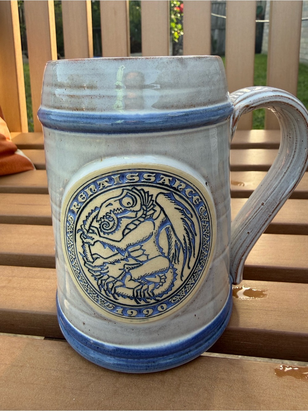 Vintage 1990 Renaissance Festival Dragon Stoneware Mug Stein
